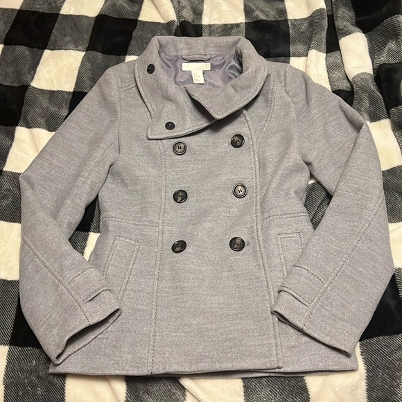 H&M Jacket Coat Women size 4 ladies warm winter pocket Double-Breasted Pea coat - Picture 1 of 17